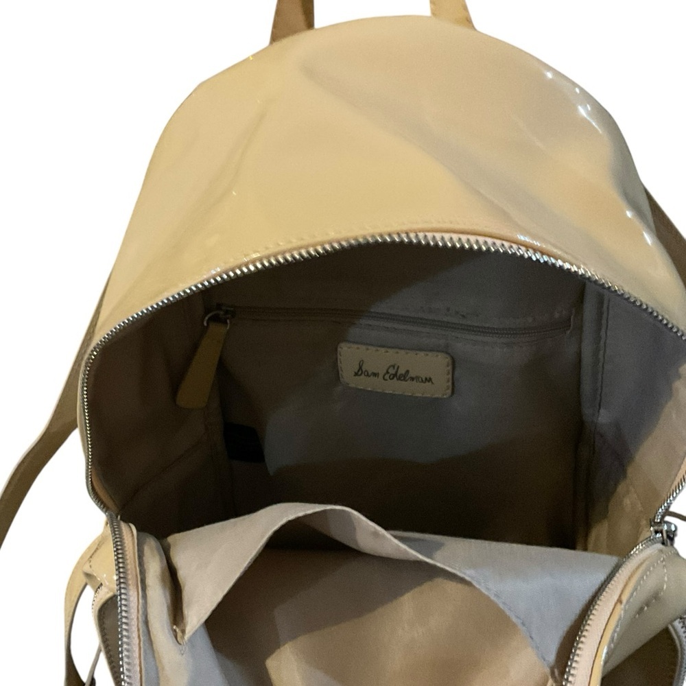 Sam Edelman Taja Ivory/Peach Quilted Faux Patent Leather Fashion Backpack NWOT! - Picture 10 of 10